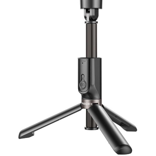 Recci RHO-P01 Bluetooth 5.0 Uzaktan Kumandalı Çok Fonksiyonlu Selfie Çubuğu 200mAh - Siyah