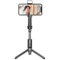 Recci RHO-P01 Bluetooth 5.0 Uzaktan Kumandalı Çok Fonksiyonlu Selfie Çubuğu 200mAh - Siyah