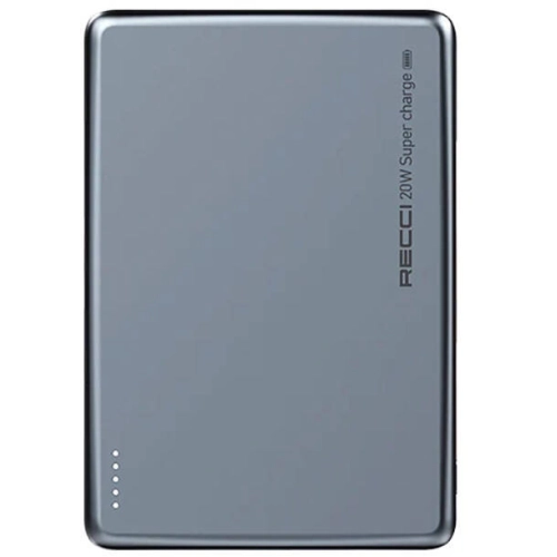 Recci RPB-W20 Taşınabilir Wireless Şarj ve PD Hızlı Şarj Özellikli Powerbank 15W 4900mAh - Mavi
