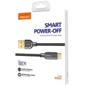 Recci RS02C Smart Power-Off Serisi Hızlı Şarj Özellikli USB-A To Type-C Kablo 1M - Siyah
