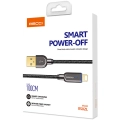 Recci RS02L Smart Power-Off Serisi Hızlı Şarj Özellikli Lightning To USB-A Kablo 1M - Siyah