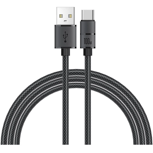 Recci RS08C Warrior Serisi 100W Hızlı Şarj Özellikli USB-A To Type-C Kablo 1.2M - Gri