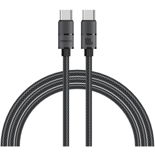 Recci RS08CCPD Warrior Serisi 100W Hızlı Şarj Özellikli Type-C To Type-C PD Kablo 1.2M - Gri