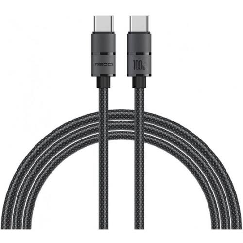 Recci RS08CCPD Warrior Serisi 100W Hızlı Şarj Özellikli Type-C To Type-C PD Kablo 1.2M - Gri