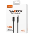Recci RS08CLPD Warrior Serisi 20W Hızlı Şarj Özellikli Type-C To Lightning PD Kablo 1.2M - Gri