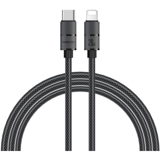 Recci RS08CLPD Warrior Serisi 20W Hızlı Şarj Özellikli Type-C To Lightning PD Kablo 1.2M - Gri