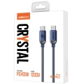 Recci RS09CCPD Crystal Serisi 100W Hızlı Şarj Özellikli Type-C To Type-C PD Kablo 1.2M - Mavi