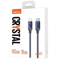 Recci RS09CLPD Crystal Serisi 20W Hızlı Şarj Özellikli Type-C To Lightning PD Kablo 1.2M - Mavi