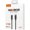 Recci RS12CL Warrior  Serisi 20W Hızlı Şarj Özellikli Type-C To Lightning PD Kablo 2M - Gri