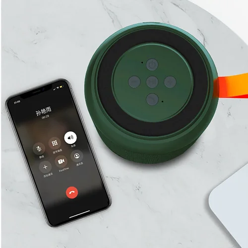 Recci RSK-W09 Mozart Serisi Hi-Fi Askılı Telefon Tutuculu Wireless Bluetooth 5.0 Speaker Hoparlör 1200mAh - Koyu Yeşil