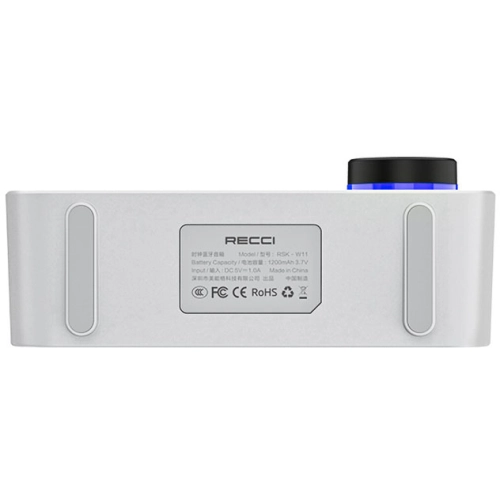 Recci RSK-W11 FM/TF Çift Alarmlı Dijital Saatli Wireless Bluetooth 5.0 Speaker Hoparlör 3W 1200mAh - Beyaz