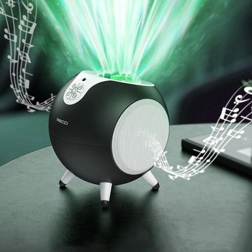 Recci RSK-W22 Starry Sky Serisi Hi-Fi Aurora Lambalı Wireless Bluetooth 5.2 Speaker Hoparlör 10W - Siyah
