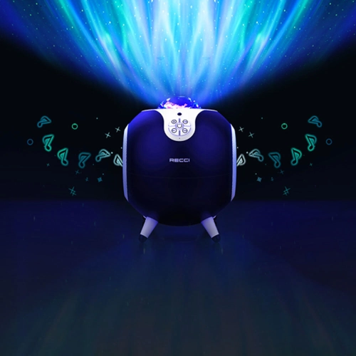 Recci RSK-W22 Starry Sky Serisi Hi-Fi Aurora Lambalı Wireless Bluetooth 5.2 Speaker Hoparlör 10W - Siyah