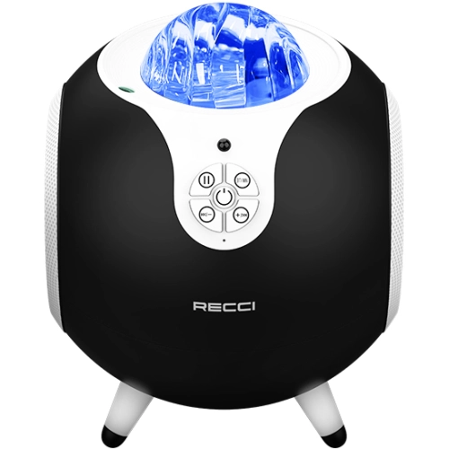 Recci RSK-W22 Starry Sky Serisi Hi-Fi Aurora Lambalı Wireless Bluetooth 5.2 Speaker Hoparlör 10W - Siyah