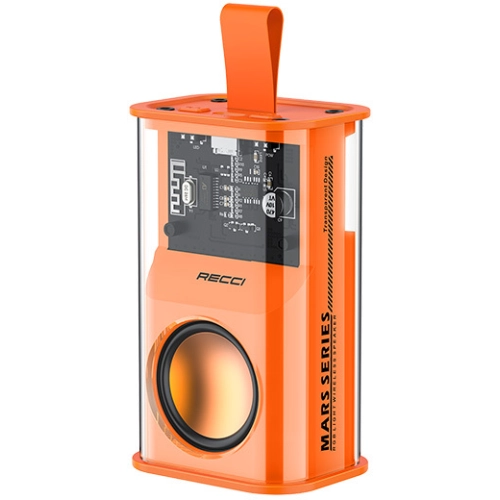 Recci RSK-W30 Mars Serisi Hi-Fi RGB Işıklı Wireless Bluetooth 5.3 Speaker Hoparlör 500mAh - Turuncu