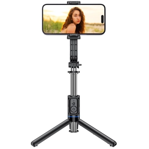 ​Recci RSS-W03 Bluetooth 5.0 Uzaktan Kumandalı Çok Fonksiyonlu Selfie Çubuğu - Siyah