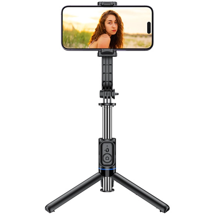 ​Recci RSS-W03 Bluetooth 5.0 Uzaktan Kumandalı Çok Fonksiyonlu Selfie Çubuğu - Siyah