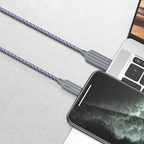 Recci RTC-N23L 2.4A Hızlı Şarj Özellikli Lightning to USB-A Kablo 1M - Mavi