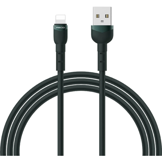 Recci RTC-N35L Hızlı Şarj Özellikli 100cm Lightning to USB-A Kablo - Yeşil