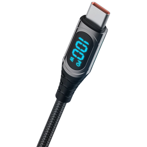 Recci RTC-P21CCPD Ghost Serisi 100W Hızlı Şarj Özellikli Type-C To Type-C PD Kablo 1.2M - Siyah