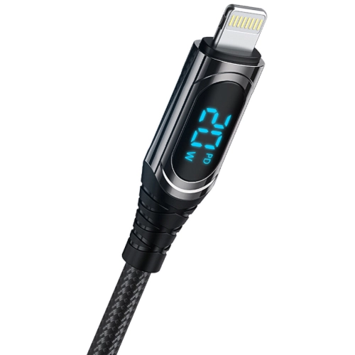 Recci RTC-P21CLPD Ghost Serisi 20W Hızlı Şarj Özellikli Type-C To Lightning PD Kablo 1.2M - Siyah