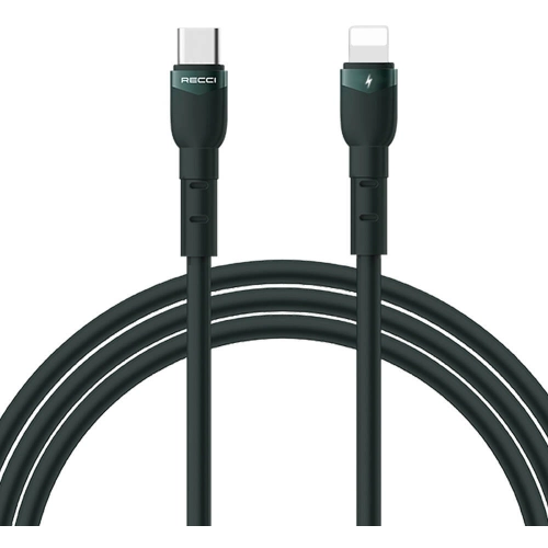 Recci RTC-P35CL Hızlı Şarj Özellikli 100cm Type-C to Lightning Kablo - Yeşil