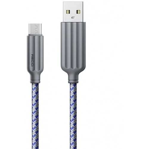Recci RTC-N23M 2.4A Hızlı Şarj Özellikli Micro to USB-A Kablo 1M - Mavi