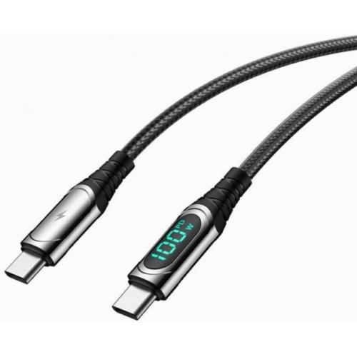 Recci RTC-P21CCPD Ghost Serisi 100W Hızlı Şarj Özellikli Type-C To Type-C PD Kablo 1.2M - Siyah