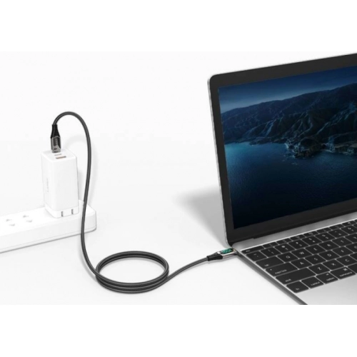 Recci RTC-P21CCPD Ghost Serisi 100W Hızlı Şarj Özellikli Type-C To Type-C PD Kablo 1.2M - Siyah