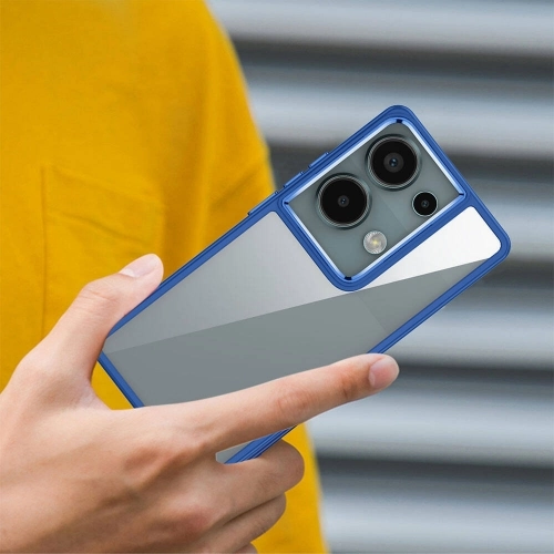 Redmi Note 13 Pro 4G Kılıf Electro Silikon Renkli Flora Kapak - Mavi