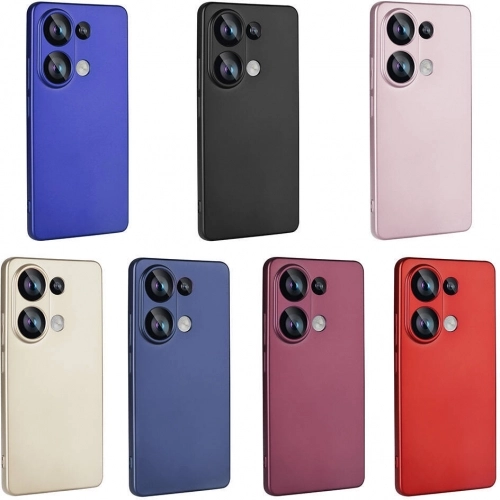 Redmi Note 13 Pro 4G Kılıf İnce Soft Mat Renkli Esnek Silikon Kapak - Saks Mavi