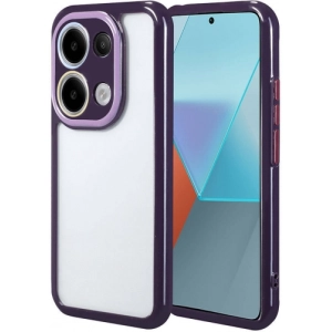 Redmi Note 13 Pro 4G Kılıf Kamera Korumalı Renkli Kenar ve Çerçeve Tasarımlı Vitamin Kapak - Koyu Mor