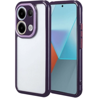 Redmi Note 13 Pro 4G Kılıf Kamera Korumalı Renkli Kenar ve Çerçeve Tasarımlı Vitamin Kapak - Koyu Mor