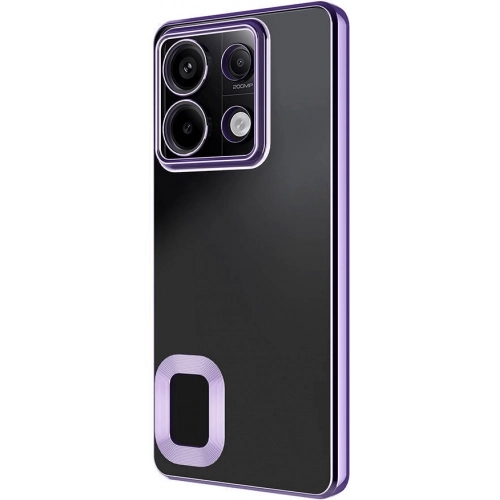 Redmi Note 13 Pro 4G Kılıf Kamera Lens Korumalı Şeffaf Renkli Logo Gösteren Parlak Kapak - Gold