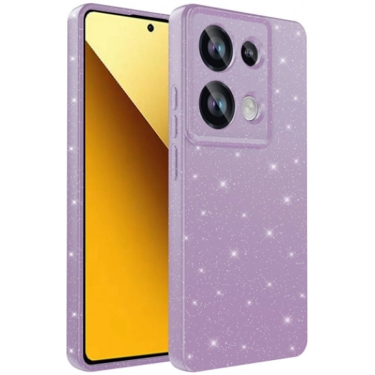 Redmi Note 13 Pro 4G Kılıf Kamera Korumalı Simli Lüks Zore Koton Kapak - Lila