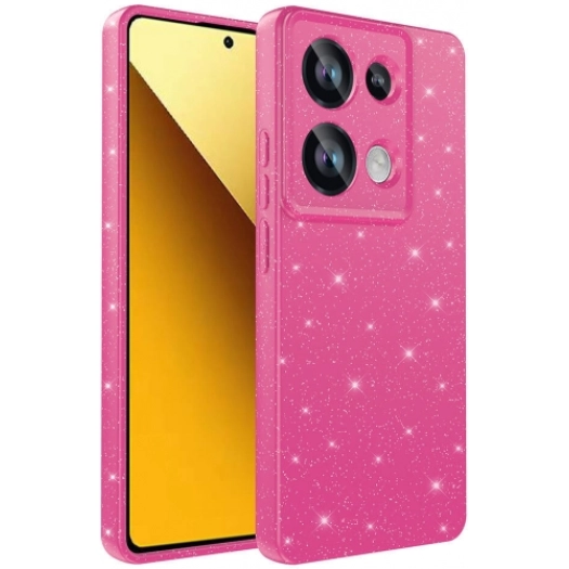 Redmi Note 13 Pro 4G Kılıf Kamera Korumalı Simli Lüks Zore Koton Kapak - Pembe Koyu