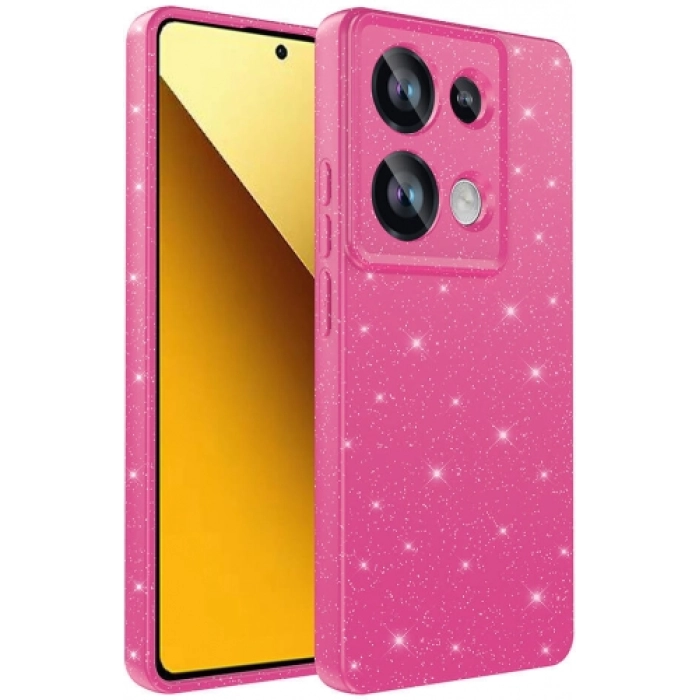 Redmi Note 13 Pro 4G Kılıf Kamera Korumalı Simli Lüks Zore Koton Kapak - Pembe Koyu