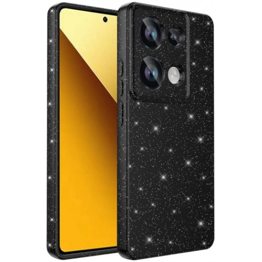 Redmi Note 13 Pro 4G Kılıf Kamera Korumalı Simli Lüks Zore Koton Kapak - Siyah