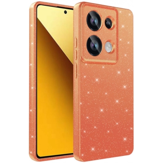 Redmi Note 13 Pro 4G Kılıf Kamera Korumalı Simli Lüks Zore Koton Kapak - Turuncu