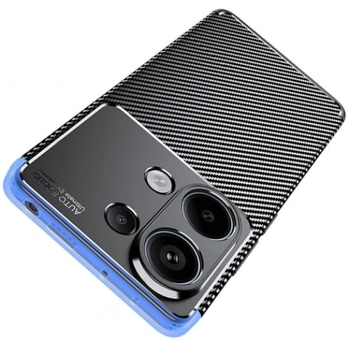 Redmi Note 13 Pro 4G Kılıf Silikon Parmak İzi Bırakmayan Karbon Soft Negro Kapak - Lacivert