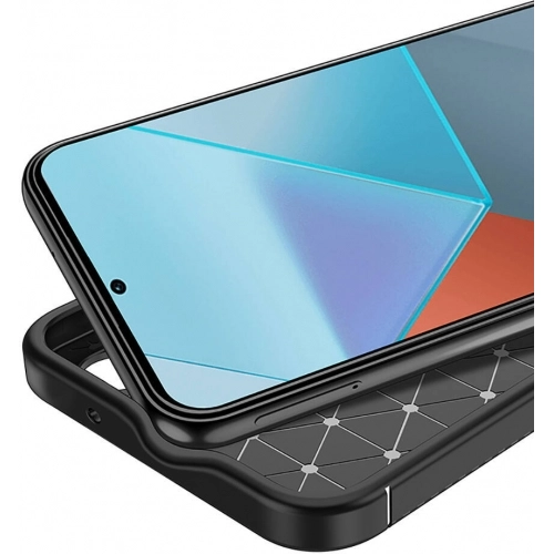 Redmi Note 13 Pro 4G Kılıf Silikon Parmak İzi Bırakmayan Karbon Soft Negro Kapak - Lacivert