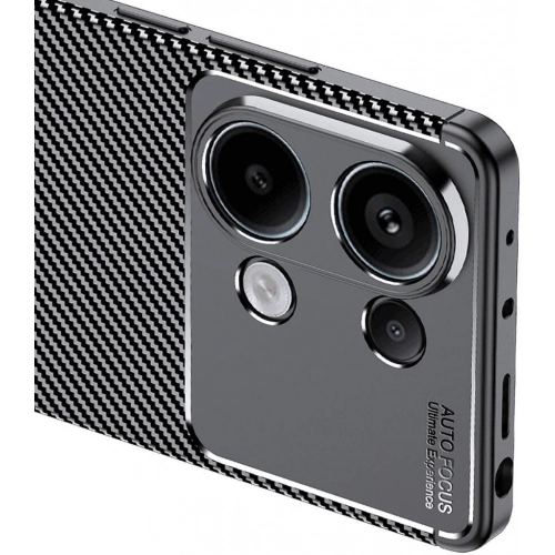 Redmi Note 13 Pro 4G Kılıf Silikon Parmak İzi Bırakmayan Karbon Soft Negro Kapak - Lacivert