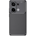 Redmi Note 13 Pro 4G Kılıf Silikon Parmak İzi Bırakmayan Karbon Soft Negro Kapak - Siyah
