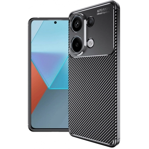 Redmi Note 13 Pro 4G Kılıf Silikon Parmak İzi Bırakmayan Karbon Soft Negro Kapak - Siyah