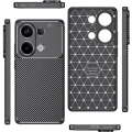 Redmi Note 13 Pro 4G Kılıf Silikon Parmak İzi Bırakmayan Karbon Soft Negro Kapak - Siyah