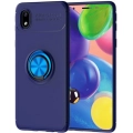 Samsung Galaxy A01 Core Kılıf Renkli Silikon Yüzüklü Standlı Auto Focus Ravel Kapak - Mavi