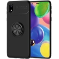 Samsung Galaxy A01 Core Kılıf Renkli Silikon Yüzüklü Standlı Auto Focus Ravel Kapak - Siyah
