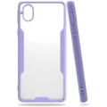 Samsung Galaxy A01 Core Kılıf Renkli Silikon Kamera Lens Korumalı Şeffaf Parfe Kapak - Lila