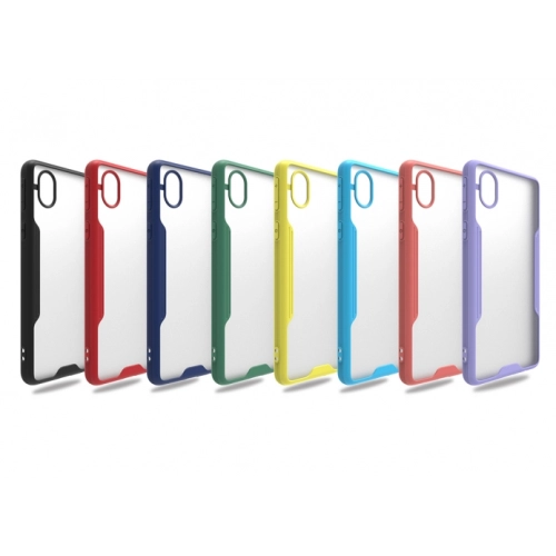 Samsung Galaxy A01 Core Kılıf Renkli Silikon Kamera Lens Korumalı Şeffaf Parfe Kapak - Siyah