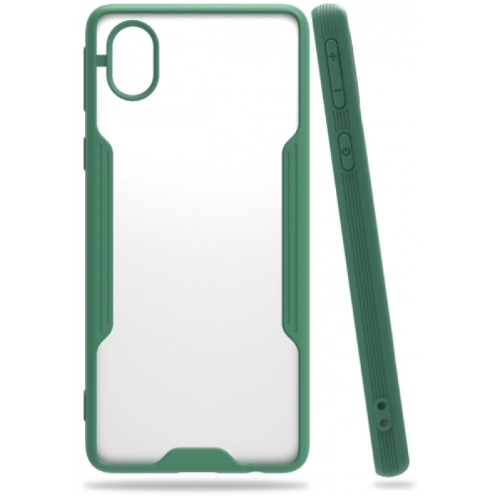 Samsung Galaxy A01 Core Kılıf Renkli Silikon Kamera Lens Korumalı Şeffaf Parfe Kapak - Yeşil